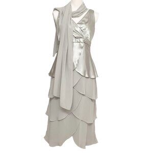 Patra Ltd. Dress with Scarf Wrap Celadon Green Size 6